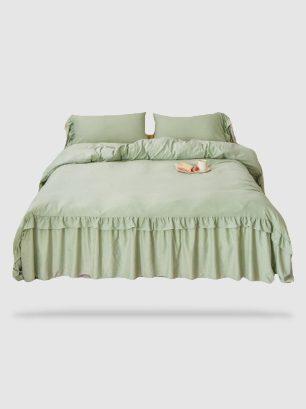 Duvet Cover 220x240 Cm Dark Green Solid Color - Double Bed Set With Zipper  - Microfiber Duvet Cover With 2 Pillowcases 65x65 Cm