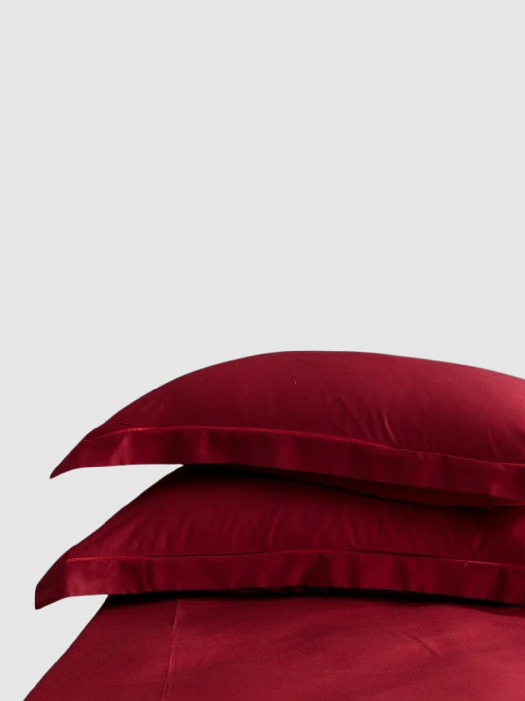 Parure de lit en soie naturelle rouge 150x200