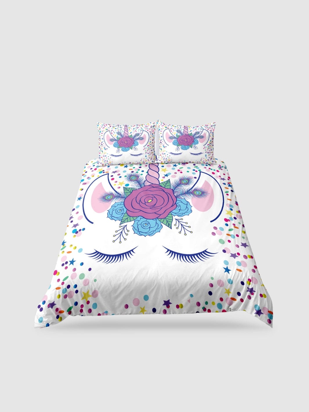 housse de couette licorne 2 personnes - 135x200cm