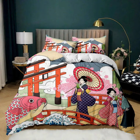 Japanese pattern bedding set