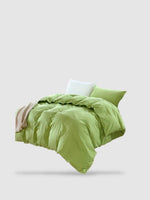 housse de couette coton lavé 220x240 - Vert